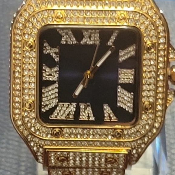 Mens Hip Hop Rapper Full Iced Out Simulated Diamond Waterproof Quartz Wa… - Picture 6 of 11
